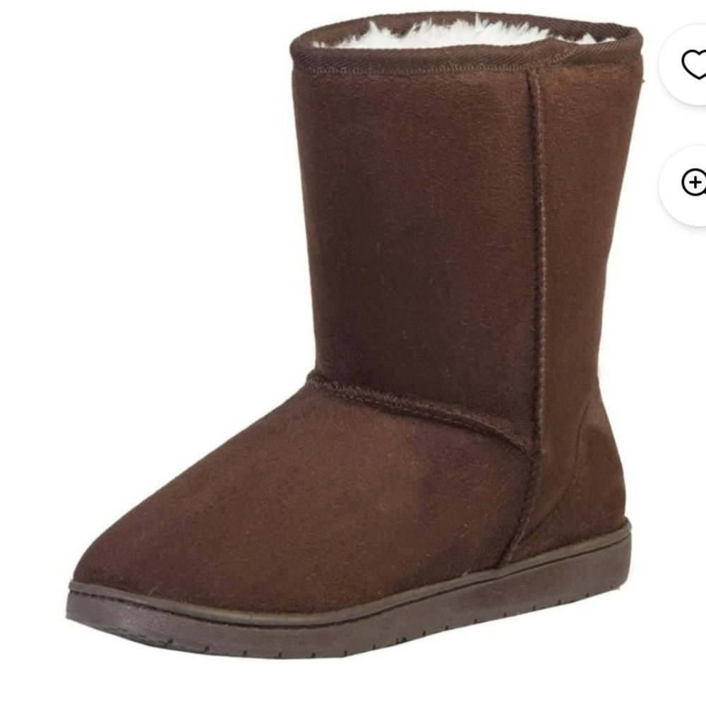 New In Box Dawgs Women's Cozy Microfiber Winter Boots Chestnut Size 11